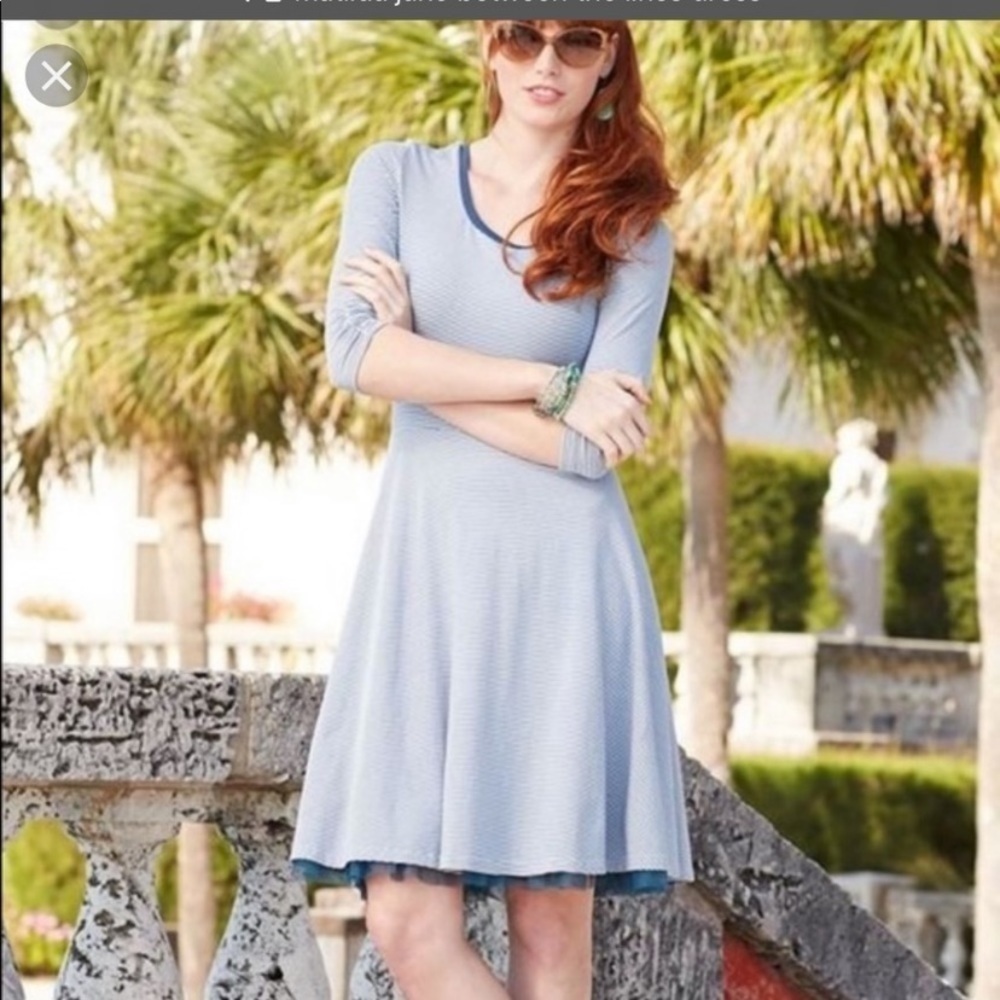 Matilda Jane Striped Fit & Flare Dress EUC